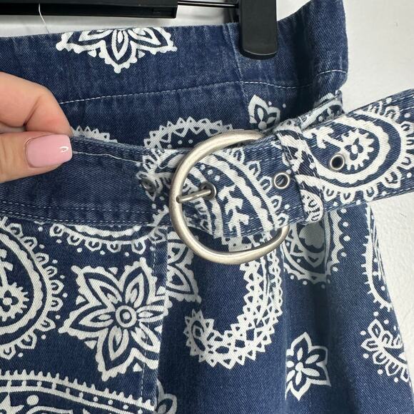 Vintage State of the Art Women's Blue and White Paisley Print Wrap Skirt Size 13 - Picture 2 of 7